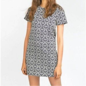 Zara Blue And White Mini Dress